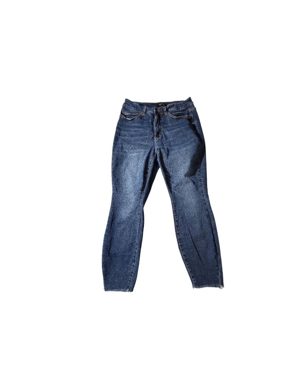 Judy Blue Womens 14W Frayed Hem Skinny Jeans Stretch Denim Zip fly and button